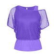 thumbnail image 4 of XDZJLR Womens T Shirt 1980S Neon Festival Fishnet Short Sleeve for Retro Party And Dance Events Tees, 4 of 4