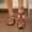 Brown, variant on Womens Fisherman Gladiator Braided Flat Sandal Cute Woven Strappy Closed Toe Shoes for Summer White