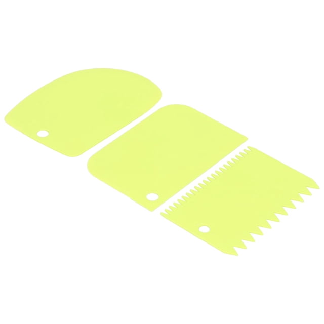 Cream Scraper, 3PCS/Set Plastic Cake Smoother Safe With Elastic Material For Cakes For Dough Bread ,White,Blue,Green
