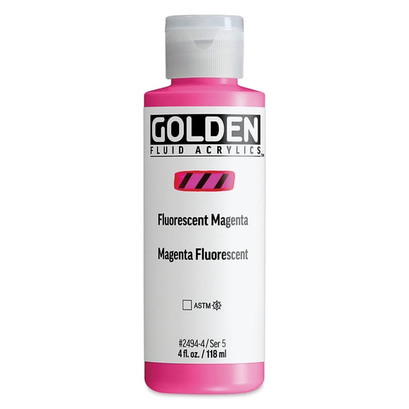 Golden Fluid Acrylic - Fluorescent Magenta, 4 oz bottle