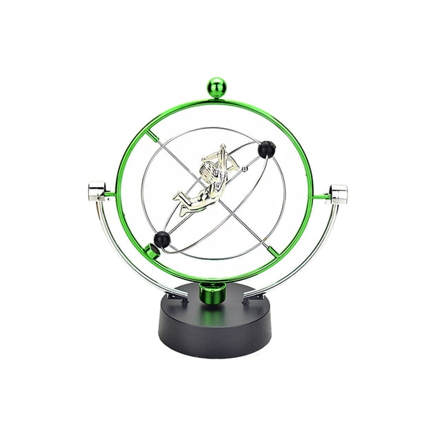 Advancent Bola de péndulo, bolas de equilibrio, movimientos perpetuos giratorios, juguete de ciencia física, decoración de mesa, suministros Decoración del hogar H006/Verde