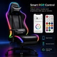 thumbnail image 2 of GTPLAYER RGB Gaming Chair with LED Lights , Office Chair PU Leather with Adjustable Headrest and Lumbar Pillow, 2 of 9