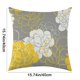 thumbnail image 5 of Funda de almohada de lino | Funda de cojín cuadrada de 45 x 45 cm | Estilo natural para sofá, cama o asiento de coche | Naranja, azul y amarillo, 5 of 6