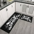 thumbnail image 3 of 2 Piece Halloween Plaid Kitchen Rug Sets Pumpkin Witch Bat Spider Kitchen Runner Non Slip Kitchen Floor Matfor Bath Cooking (47x17+30x17 Inches), 3 of 7