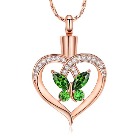 Cremation Jewelry Butterfly Urn Necklace for Ashes for Women Stainless Steel Memorial Keepsake Lokets for Loved One
