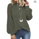 thumbnail image 2 of Sonducket Blusa de manga larga de encaje para mujer Camiseta de color sólido con cuello de encaje Prendas para la parte del cuerpo Verde XL, 2 of 6