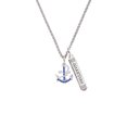 thumbnail image 2 of Delight Jewelry Silvertone Blue Crystal Anchor Silvertone Guardian Angel Bar Charm Necklace, 23", 2 of 4