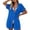 Blue, variant on Swim Cover Up for Women Lightweight Collared Button Down Short Sleeve Shirts Loose Dressy Casual Solid Color Summer Tunic Tops with Pockets S