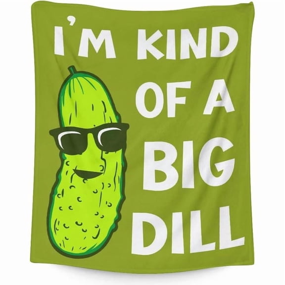 FJTP Pickle Funny Throw Blanket for Young Adults Men Women Boy Girl Gift Soft Fluffy Cozy Fuzzy Plush Flannel Blankets Gift - Novelty Blanket Throws for Bed, Sofa, Bedroom Chairs Dorm Winter