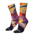thumbnail image 1 of Balery Colorful Gecko Jungle Art Calcetas Largas con Estampado para Hombre y Mujer – Suaves y Transpirables, Talla Única (US 5-11), 1 of 6