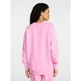 thumbnail image 3 of No Boundaries Fleece Oversized Sweatshirt with Long Sleeves, Women’s Sizes XXS-4X, 3 of 5