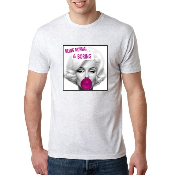 Wild Bobby, Marilyn Monroe Being Normal is Boring | Mens Famous People Premium Tri Blend T-Shirt, Heather White, Small