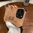 thumbnail image 4 of Personalised Custom Name Luxury Shockproof Matte Leather Phone Case for iPhone 14 13 12 11 Pro X XR XS Max 7 8 Plus Soft Cover, 4 of 5