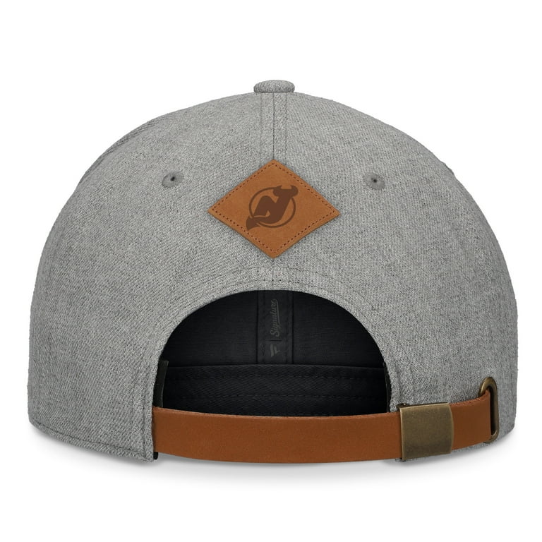 Men's Fanatics Heather Gray New Jersey Devils Elements A-Frame Leather Strapback Hat Men's Fanatics Heather Gray New Jersey Devils Elements A-Frame Leather Strapback Hat