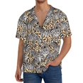 thumbnail image 3 of Xecao offers the Zebra for Men's Casual Short-sleeved Shirt, a button-up collared shirt with a pocket, perfect for beach vacations and yacht travel in the 4X-Large size., 3 of 7