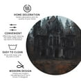 thumbnail image 4 of Honeii Gloomy Mansion Forest Scene Print Leather Coaster Set of 6, Ideal for Safeguarding Your Furniture from Drinks Spills and Effortless Cleanup,Round Shape, 4 of 7