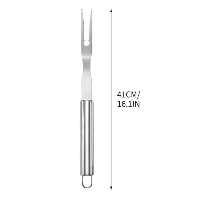 Fiudx Tenedor para Barbacoa, Pinched Acero Inoxidable, Juego de Doble Tenedor para Barbacoa, Accesorio Antioxidante Asar, Ideal para Acampar Al Aire Libre, Ideal para Amantes de La Carne y Las Verdur