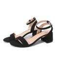 thumbnail image 2 of LuckLilac Women's Round Open Toe Sandals Chunky Low Heel Ankle Strap Heels Casual Daily Office Wedding Shoes, 2 of 7