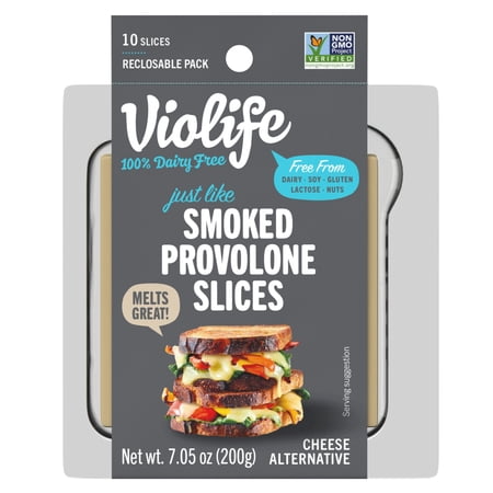 Violife Just like Smoked Provolone Slices, Dairy-Free Vegan, 7.05 oz Pack (Refrigerated)