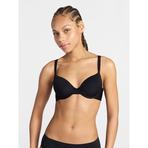No Boundaries Micro Lightly Lined Demi T-Shirt Bra, Women's 32B-40DD