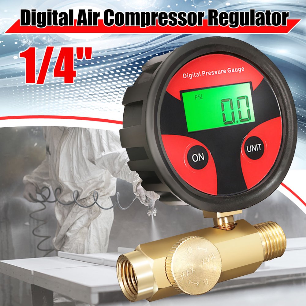 1/4inch Digital Air Compressor 200PSI Pressure Regulator Gauge Control