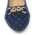 thumbnail image 3 of Victoria K Women's Quilted Denim With Gold Link Ballerina Flats, 3 of 6