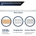 thumbnail image 2 of Pacific Arc Stainless Steel Ruler with Inch and Metric(mm), Non Skid Cork or Rubber Back, 2 of 5