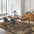 thumbnail image 3 of ZACOO 8'x10' Large Area Rug Boho Low Pile Area Rug Machine Washable Living Room Rug Indoor Floor Cover Carpet for Office House Decor, Brown/Green, 3 of 8