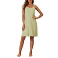 thumbnail image 2 of INSPIRE CHIC Vestido de pijama sin mangas para mujer, quimono de modal, camisones, camisetas de noche, vestidos de noche con tirantes delgados, XS Verde Brillante, 2 of 6