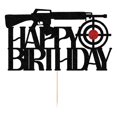 thumbnail image 3 of Cake Topper Dxsdgetue Gun para fiesta de cumpleaños, color negro, purpurina, 3 of 8