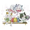 Wdftyju Bordado parcial gato estampado DIY costura 14CT Kits de punto de cruz (D983) Wdftyju 6xl0bq9ml1ch5tk6D01