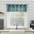 thumbnail image 2 of Mainstays Solid Semi Sheer Curtain Tier Pair and Valance Set, 3 Piece Ready Made Kitchen Curtains, Green, 54" W x 24" L, 2 of 7