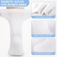 thumbnail image 3 of Loritta Diabetic Socks for Women Loose Fit Diabetic-Friendly Womens Crew Socks 4 Pairs Non-Binding Top Women's Socks , White, 3 of 8
