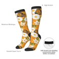 thumbnail image 4 of Fotbe White Floral and Butterflies Calcetas Divertidas Estampadas para Hombre y Mujer, Calcetas de Algodón hasta la Rodilla para Caminar, Correr, Enfermería y Embarazo, 4 of 6
