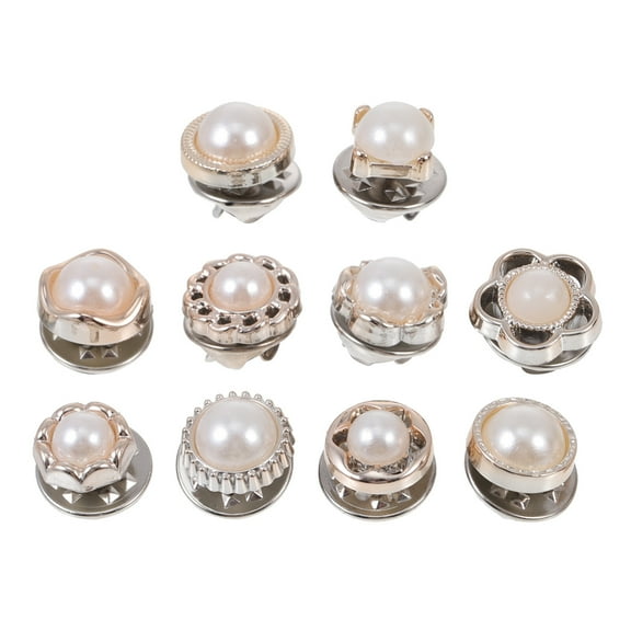 Eease 50pcs Adjustable Metal Pearl Buttons for Clothing Dress