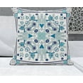thumbnail image 2 of HomeRoots 26" x 26" Blue and White Blown Seam Paisley Indoor Outdoor Throw Pillow, 2 of 3