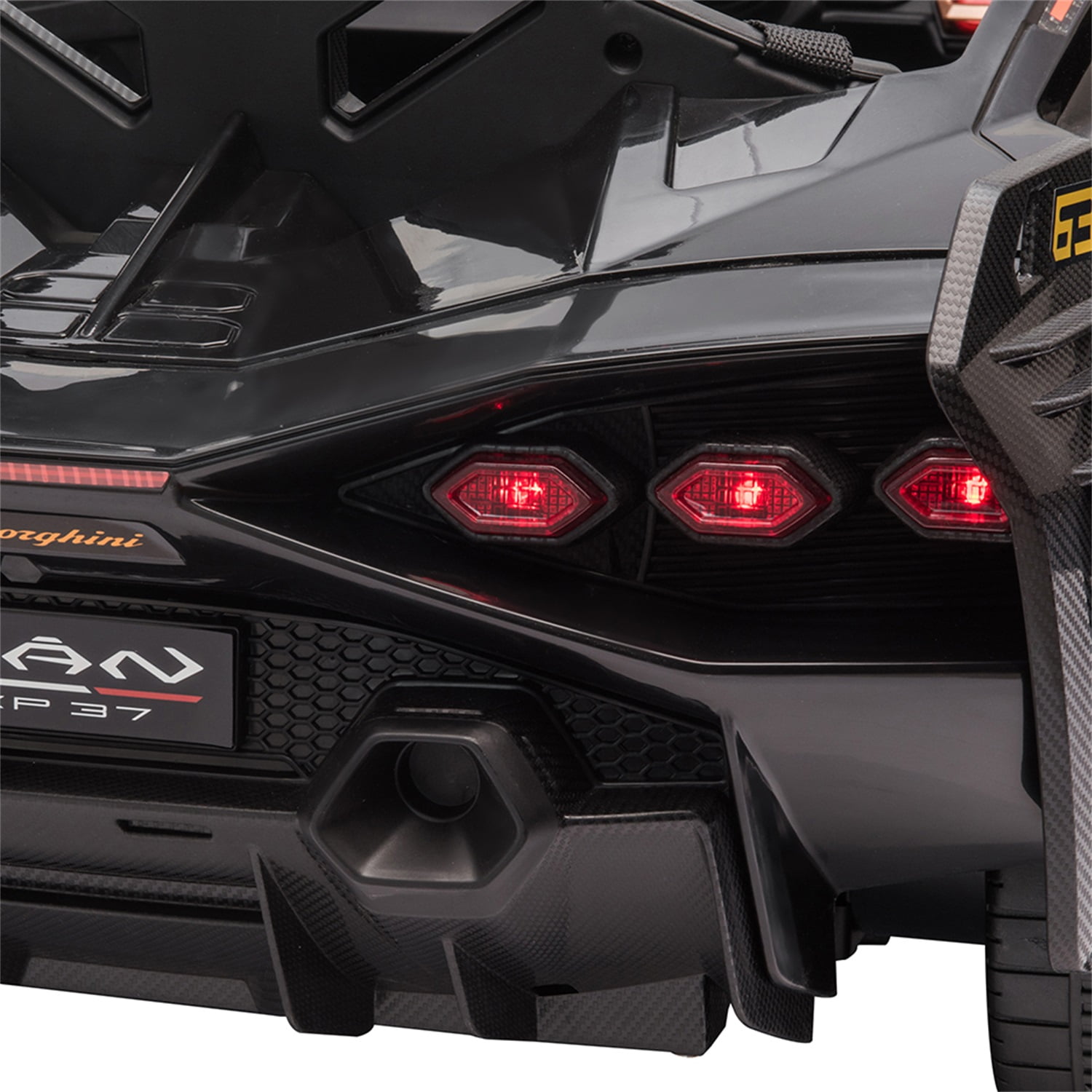 CIPACHO Kids Electric Ride On 12V Licensed Lamborghini SIAN Battery Powered Sports Car Toy with 2 Speeds, Parent Control, Sound System, Black