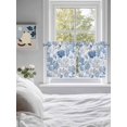 thumbnail image 4 of Navy Blue Coral Half Window Curtains 24 Inches Long, Summer Beach Coastal Ocean Nautical Window Treatment Curtain Drapes, Short Curtains Tiers for Kitchen Over Sink, 27.5"x24", 2 Panels, 4 of 7