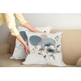 thumbnail image 2 of Ambesonne Monstera Throw Pillow Cover 2 Pack, Minimalistic Floral Print, 16", Blue Grey and Blush, 2 of 7