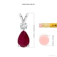 thumbnail image 4 of Angara Natural 1.7 ct Ruby Necklace in Platinum for Women (Size-9x6mm) - July Birthstone Jewelry | Ruby Teardrop Pendant Necklace, 4 of 9