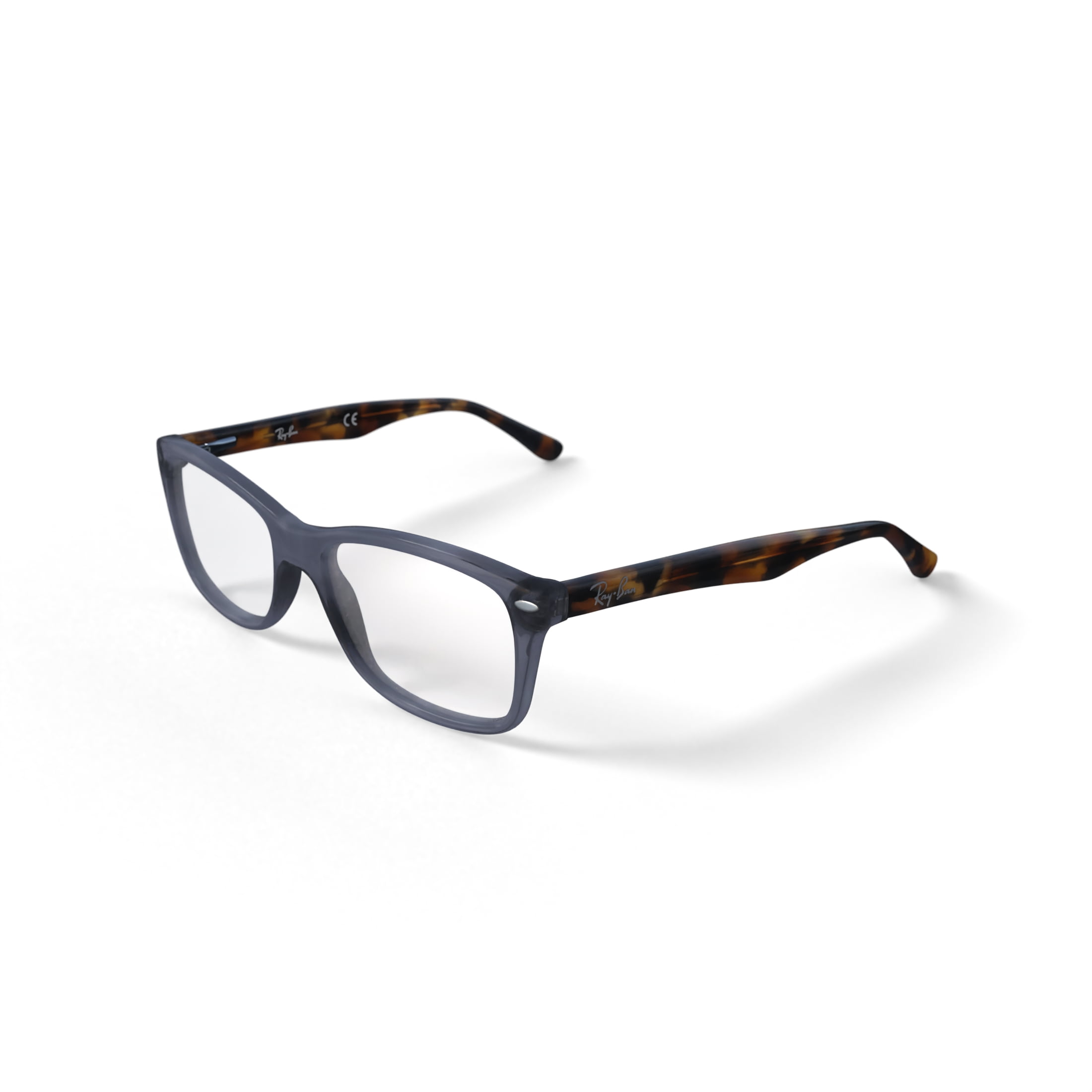 Ray-Ban RB5228 Optics Glasses, Prescription Eyeglasses with Case, Demo Lens/Opal Gray, Size 53