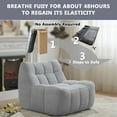 thumbnail image 4 of NBLDGT Comfy Lounge Chair with Ottoman, Cozy Bean Bag Chair with High-Rebound Memory Foam, Single Seat Lazy Sofa Couch for Bedroom, Living Room, Office (Grey), 4 of 10