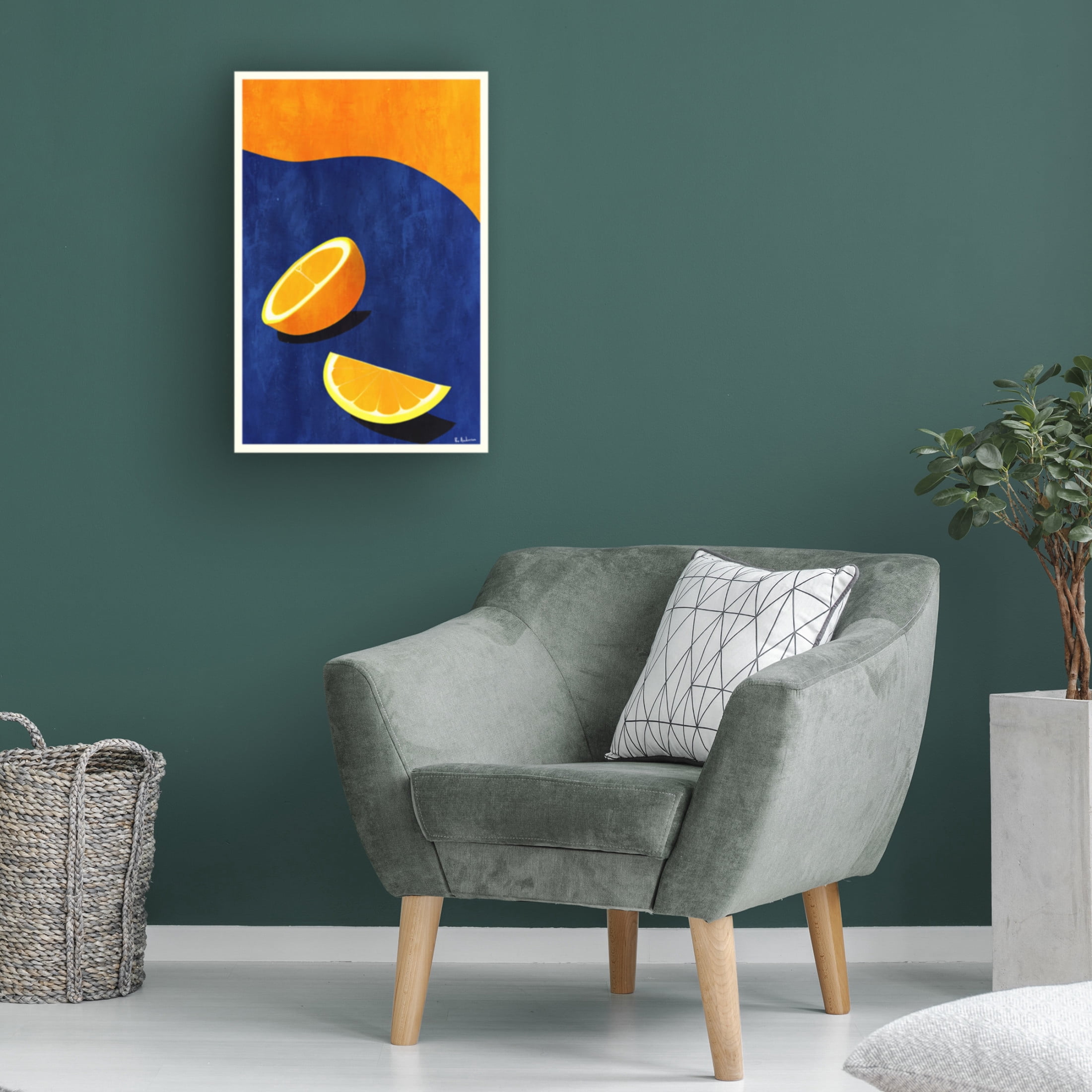 Canvas Wall Art - Bo Anderson 'Petit DeiJeuner, Deux Oranges' Wall Art for Living Room, Bedroom, or Office D?cor by Trademark Fine Art - 30 x 47 Inches