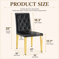 thumbnail image 4 of StnTalk Black Dining Chairs Set of 2, Tufted Faux Leather Kitchen Chairs with Gold Metal Legs, Upholstered Parsons Accent Chairs for Small Space, Apartment, Easy Assembly, 4 of 7