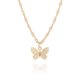 thumbnail image 1 of Collar de mariposa colgante simple collares lindos cadena larga multicapa joyería de moda mujeres niñas regalo para ella - oro brillar joyas, 1 of 3