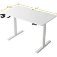 thumbnail image 2 of FEZIBO 44 x 24 Inches Standing Desk, Height Adjustable Electric Standing Desk, Stand up Table, Sit Stand Home Office Desk with Splice Board, White, 2 of 15