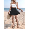 thumbnail image 5 of Womens Summer Flowy High Waist Ruffle Casual Cute Boho Beach Short Skirts Built-in Shorts Black L, 5 of 8