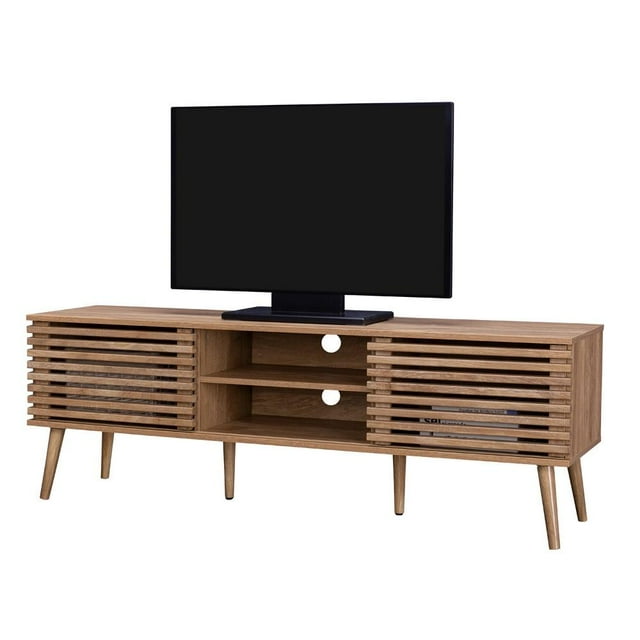 Mueble de TV top Living con Puertas Corredizas de Varillas Café
