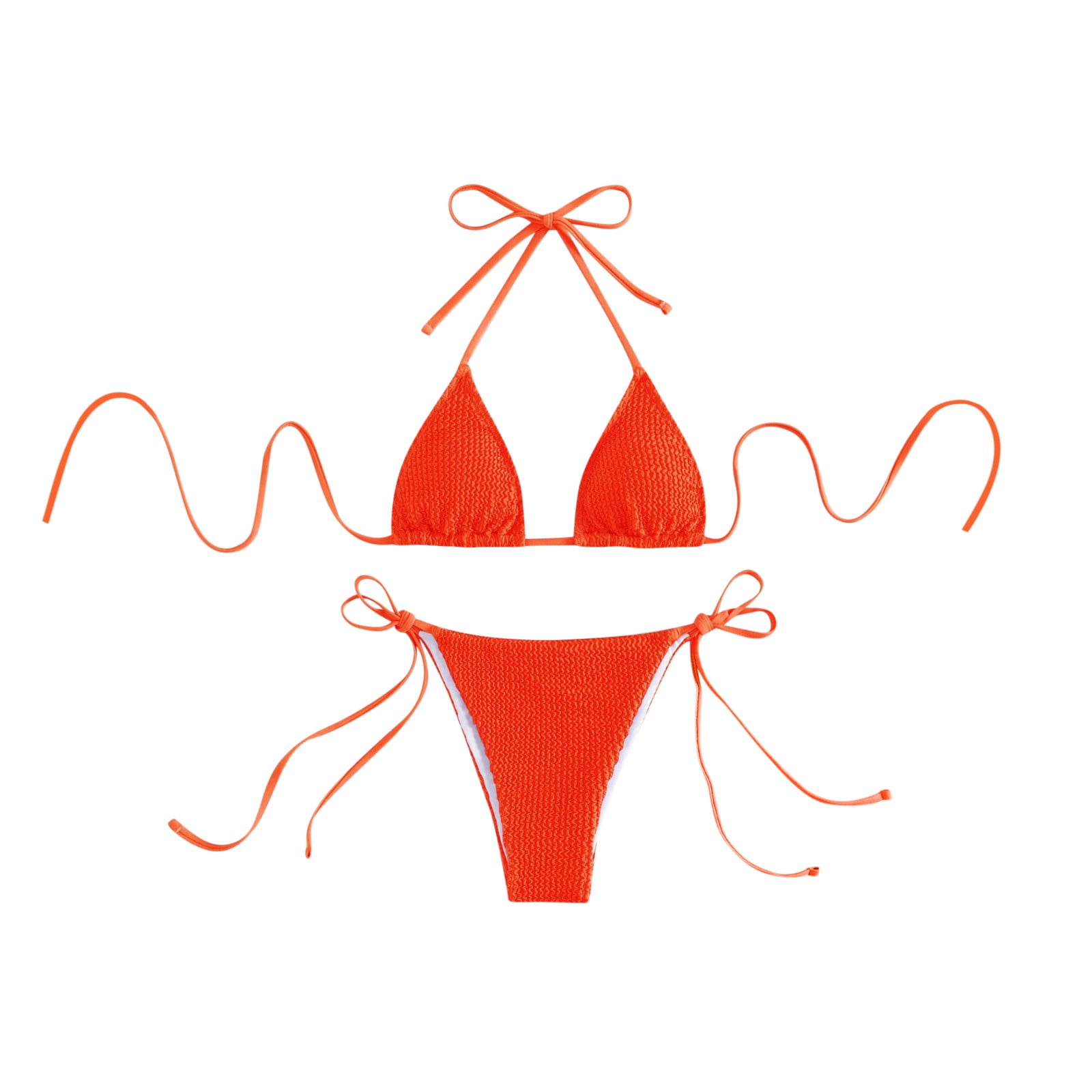 HTNBO Women Bathing Suit 2023 Split Sexy Swimsuits Orange L