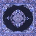 thumbnail image 1 of Ahgly Company Indoor Square Medallion Blue Traditional Area Rugs, 6' Square, 1 of 4